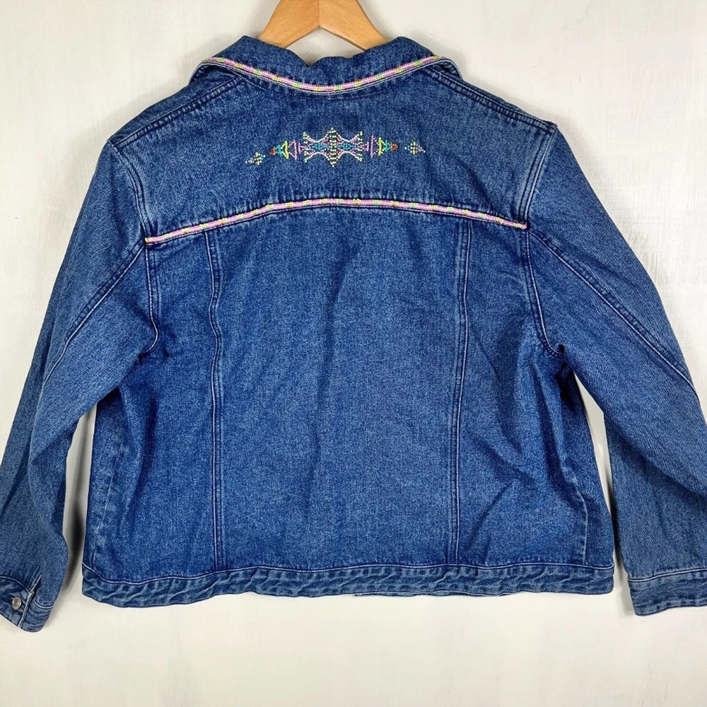 Pendleton Jean Jacket Beaded western button down blue vintage cowgirl